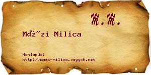 Mázi Milica névjegykártya